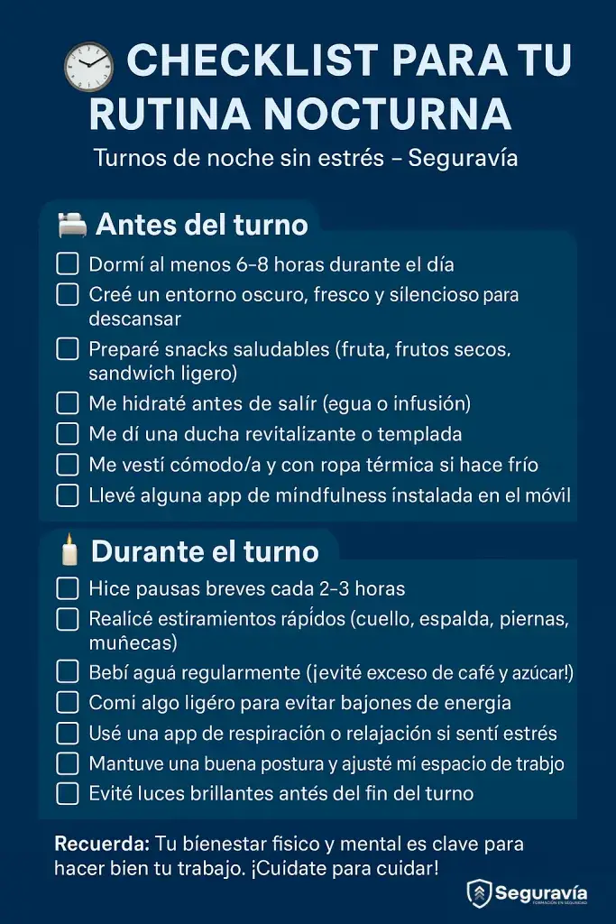 Checlkist para los turnos nocturnos