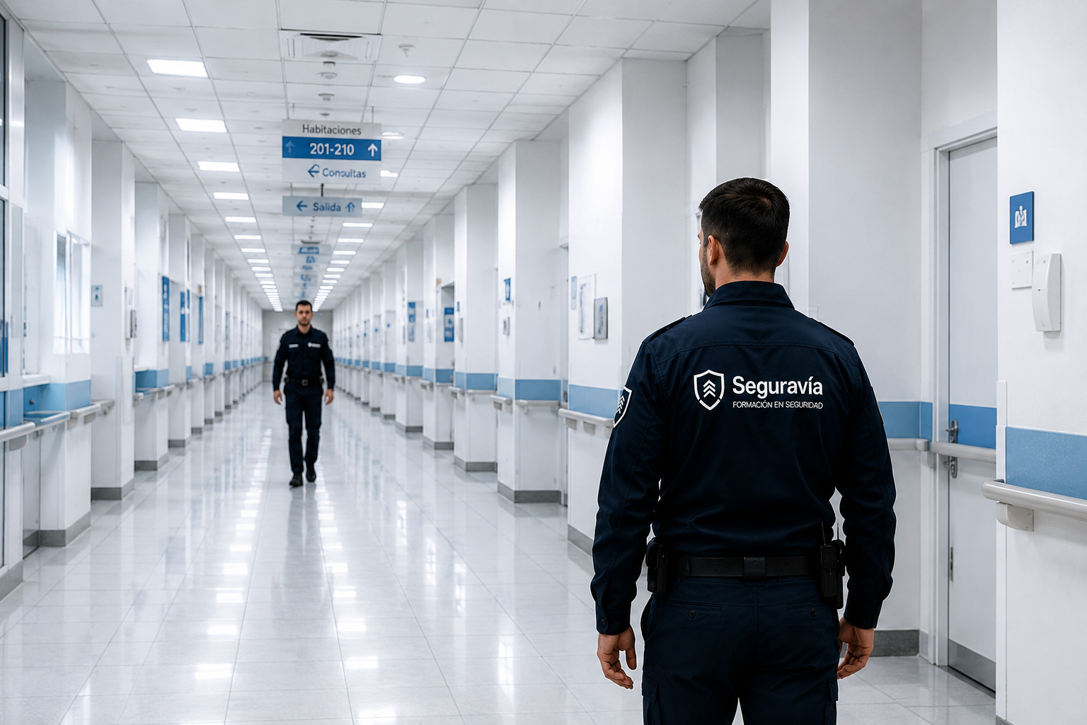 Vigilante de seguridad en hospital
